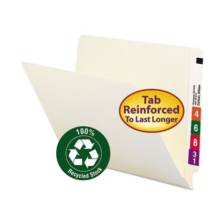 Smead Smead, 100% RECYCLED MANILA END TAB FOLDERS, STRAIGHT TAB, LETTER SIZE, 100PK 24160